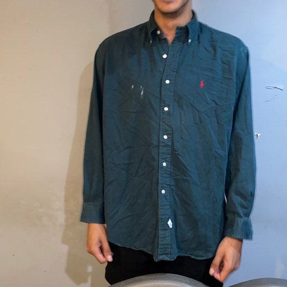 POLO GREEN BUTTON DOWN SHIRT - Picture 2 of 4